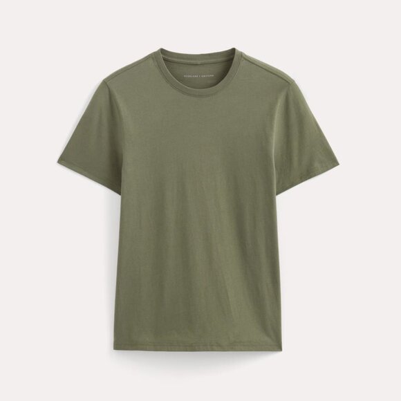 Everlane Men's Essential Organic Crew Neck T-Shirt in Olive, Size Medium, Cotton - Picture 4 of 4